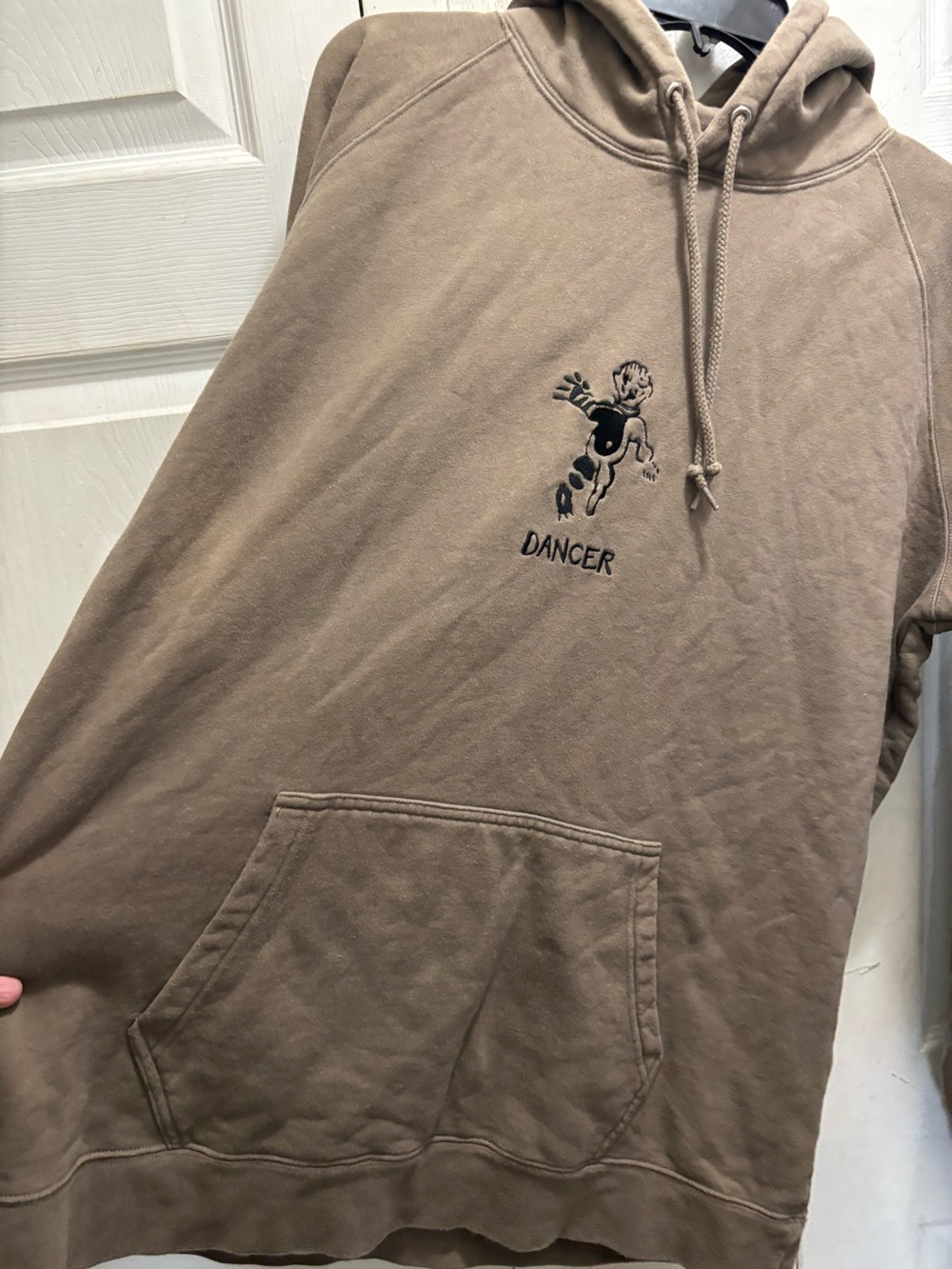 Dancer Embroidered Brown Hoodie - Men